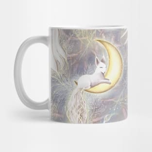 Fabulous heroes and animals, fairytale plants in lights Mug